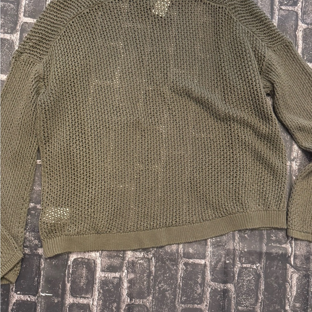 Express Olive Open-Front Cardigan - Picture 2 of 2